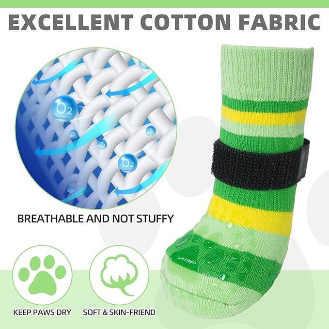 KOOLTAIL Dog Socks for Hot Pavement, Summer Dog shoes to Prevent Licking Paws for Hardwood Floor, Non Slip Double Sides Boots & Paw Protectors, Pet Grippy Booties for Small Medium Large Senior Dogs,SM
