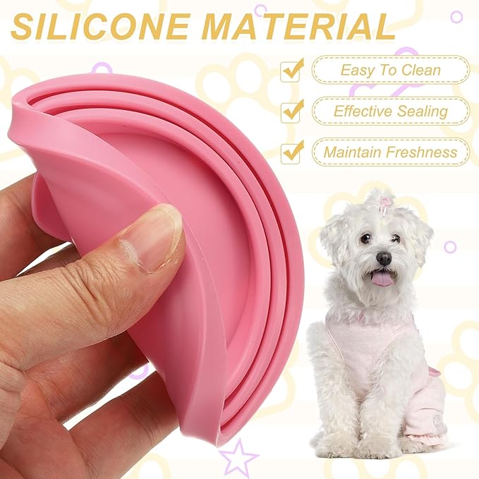 PETAXCELL Cat Food Can Covers Lids, Dog Food Can Lids with Cute Pet Ears Shaped Silicone Toppers One Fit 3 Standard Sizes, (Pink, 2Pcs), Intended for Dog/Cat/Pet Food Cans