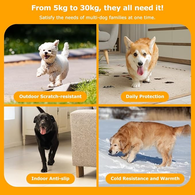 KUPAO Dog Socks 12 Pack to Prevent Licking Paws, Anti Slip Dog Booties and Paw Protectors for Hardwood Floors Hot Pavement, Suitable for Small Medium Large Senior Dogs - Size Extra Large,Brown
