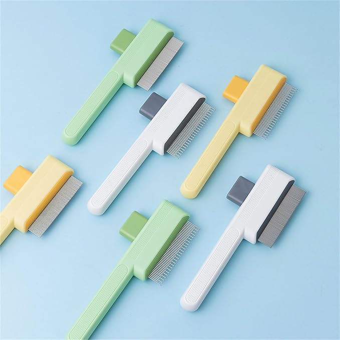 SelfCleaning Pet Detangling Brush Fine Teeth Hair Comb for Small to Large Dog Loose Furs Deshedding Grooming Tool 2pcs Ergonomic Pet Grooming Brush