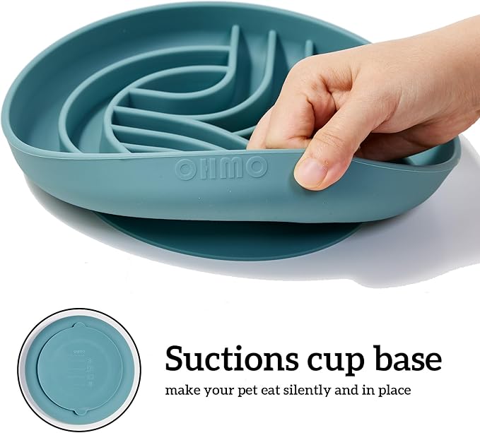OHMO Slow Feeder Dog Bowls (Diamond, 8" Celestial) Enrichment Toy Soft Silicone Food Safe Feeding Bowl Non Slip Suction Cup for All Breed Pet, Cat Slow Down Eating Dishes, Boredom and Anxiety Reducer