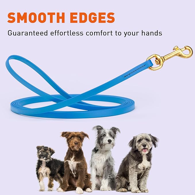 Viper K9 Biothane Working Dog Leash Waterproof Lead for Tracking Training Schutzhund Dog Sport and Search - Odor-Proof Long Line with Solid Brass Snap for Puppy Medium and Large - Water Friendly