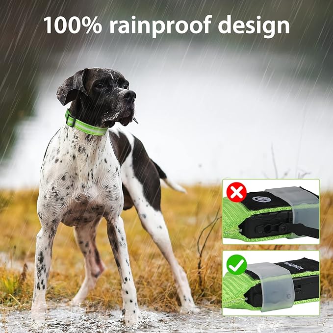 MASBRILL LED Dog Collar-Rechargeable Waterproof Glow Light Up Dog Collars- Safety Illuminated Flashing Light Collar for Dogs