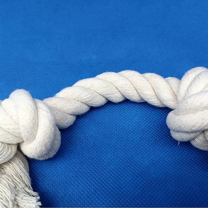 GOGOTAIL 2-Pack Dog Rope Toys for Small & Medium Dogs – Durable 10" Cotton Chew Tug Toys with 2 Knots for Puppy Teething, Dental Cleaning, Boredom Relief, Indoor & Outdoor Play, White
