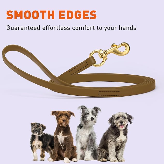 Viper Biothane K9 Working Dog Leash Waterproof Lead for Tracking Training Schutzhund Odor-Proof Long Line with Solid Brass Snap for Puppy Medium and Large Dogs 0.62 in, 10ft Coyote Brown