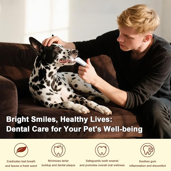 Teeth Cleaning Wipes for Dogs & Cats, Dog Dental Care Finger Wipes, PURIGREE Dog Tooth Brushing Kit, Reduces Plaque,Disposable Dog Wipes-50 Count