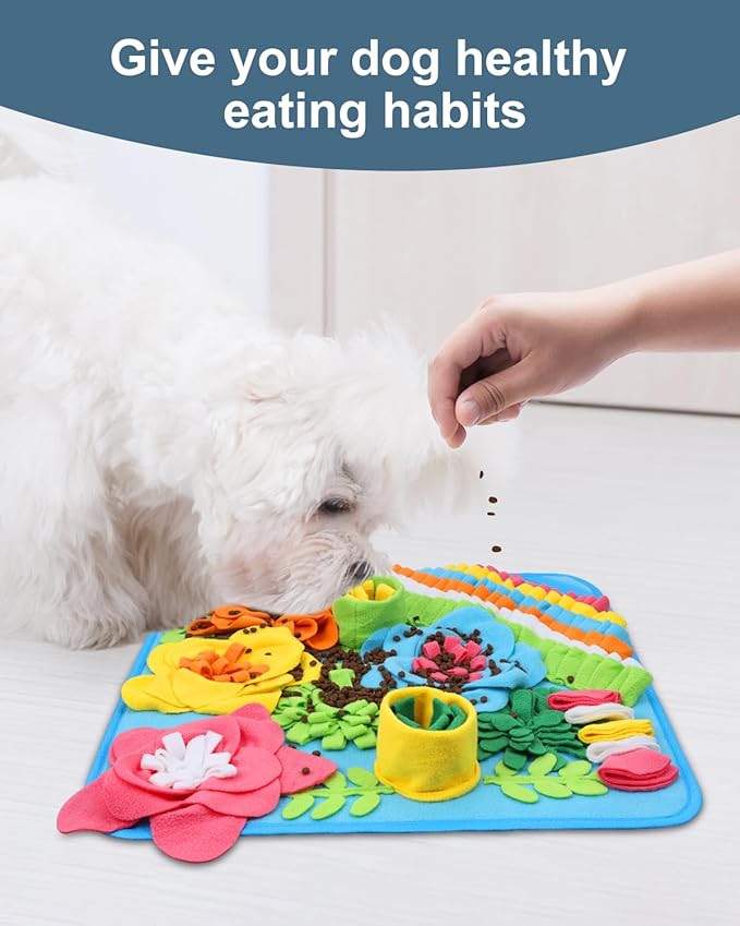 Ankilo Snuffle Mat for Dogs, Pet Treats Feeding Mat, 20 x 20 inch for Medium & Large, Felt Wool Dog Feeding Mats for Slow Feed, Relieve Anxiety, with Anti-Slip Botton