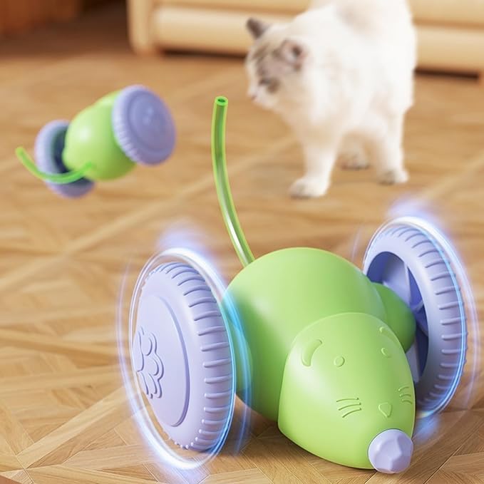 HPCDXBP Interactive Cat Toys for Indoor Cats,Automatic Moving Kitten Toys,Cat Mouse Toy with Tail Lights,Cat Toys for Bored Indoor Adult Cats,Cat Enrichment,Smart Electric Tails for Chasing Pet Toys