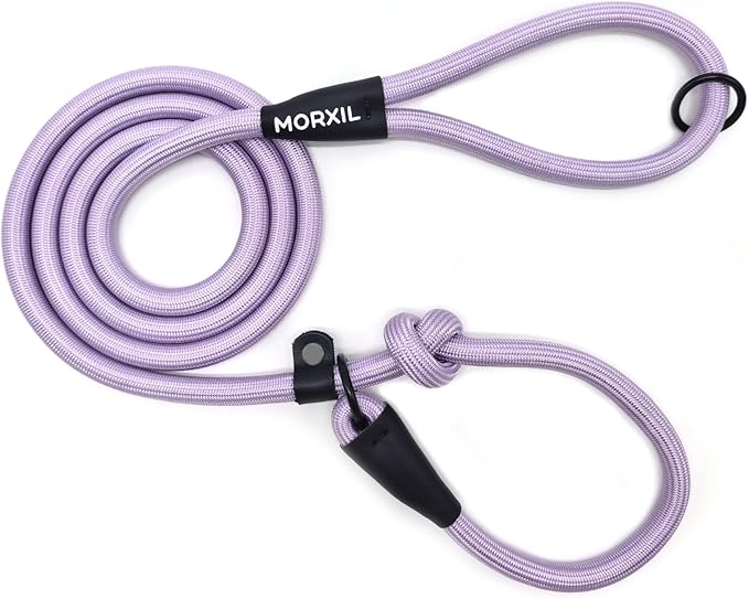 Slip Leash for Dogs, Heavy Duty No Pull Dog Training Leash, 6FT Strong Nylon Rope Slip Leads Control Leashes for Large Medium Dogs (Purple)