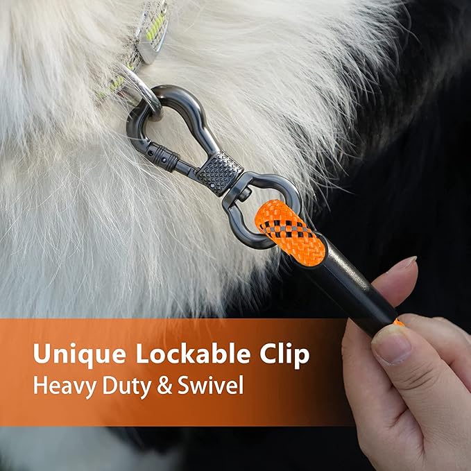 NTR Long Leash, 15 FT Dog Check Cord with 2 Swivel Hooks and Comfortable Padded Handle for Dog Leash for Small Medium and Large Dogs Walking Training Hiking Camping Playing