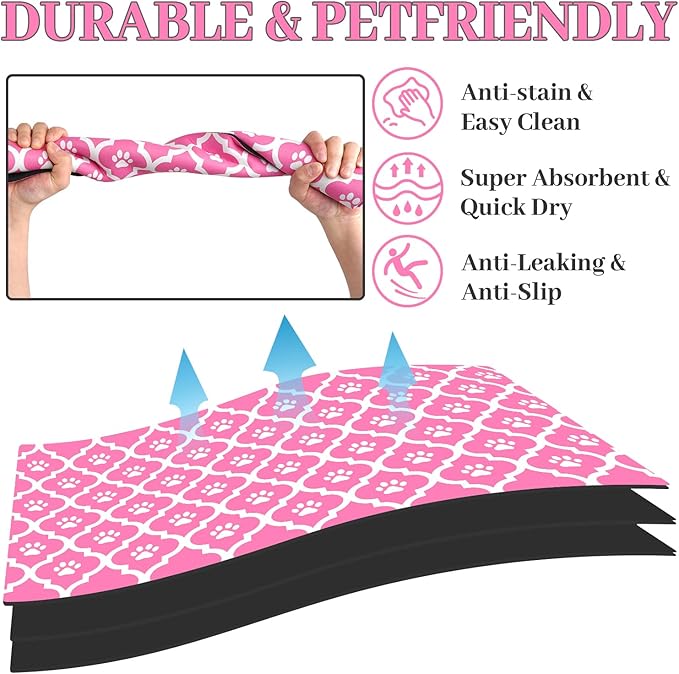 Dog Food Mat 24X32 Inch Pet Feeding Absorbent Mats for Floor Cat Water Bowl Placemats Non-Slip Washable Dog Mat for Food and Water