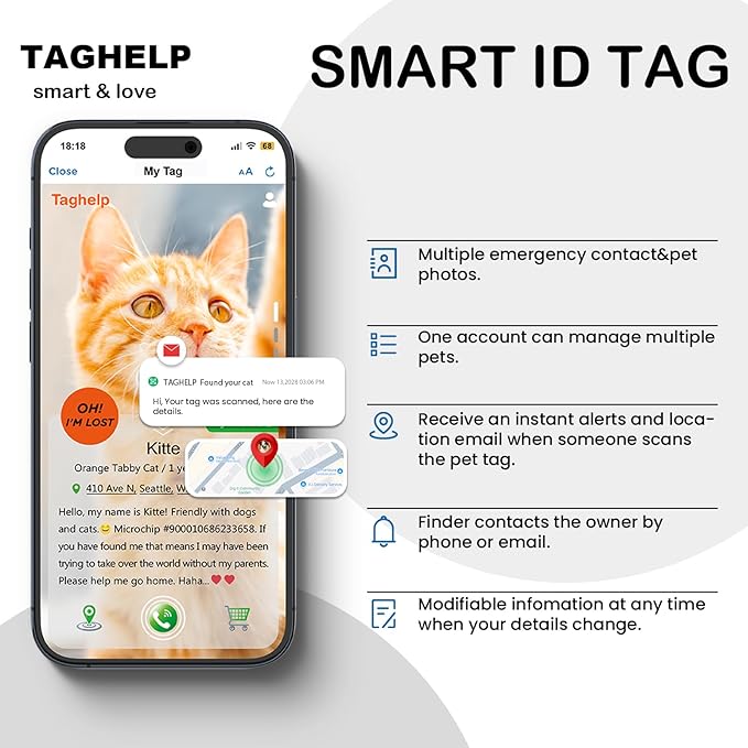 6 Pack QR Code Cat Collar - Breakaway Reflective Collars with Bell & Online ID Profile, Double Protection Set for Multiple Cats, Mixed Colors