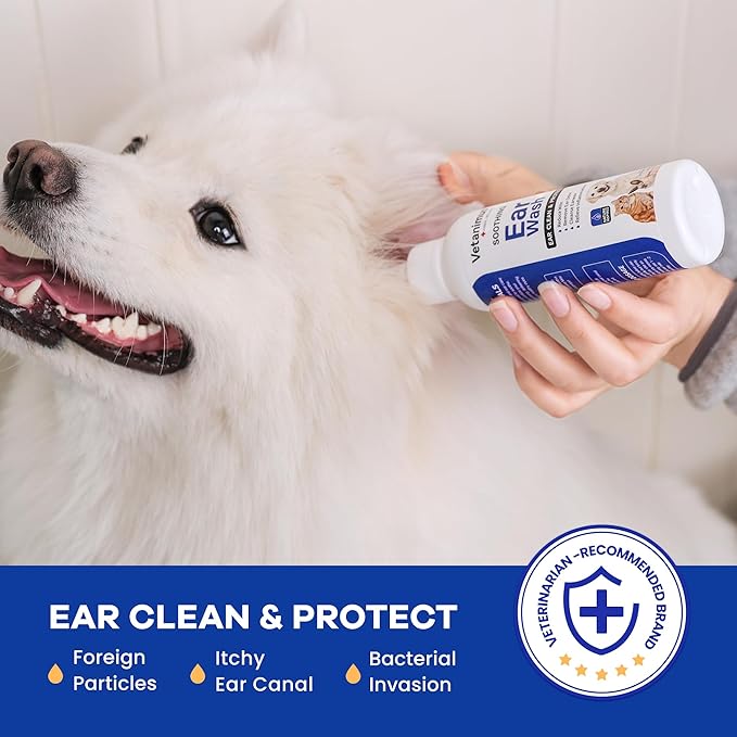 Ear Wash 150ml/5 fl.oz for Dogs, Cats and Livestock Ear Clean and Protect 2 Bottle Set