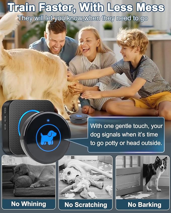 Dog Door Bell (2026 Enhanced Touch), Wireless Dog Doorbells for Potty Training – Dog Bells to Go Outside, 1000Feet Range, Waterproof Button, 55 Melodies & 5 Notification Modes(2 Buttons)