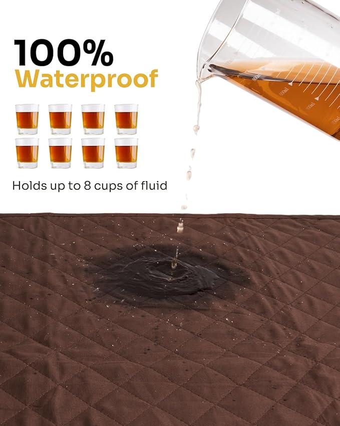 Hide Stains Washable Waterproof Bed Pads 45x56 Inch (2 Pack), Extra Large for Incontinence, Bed Wetting, and Pet Protection, Brown Ideal for Elderly, Adults, Kids and Pets