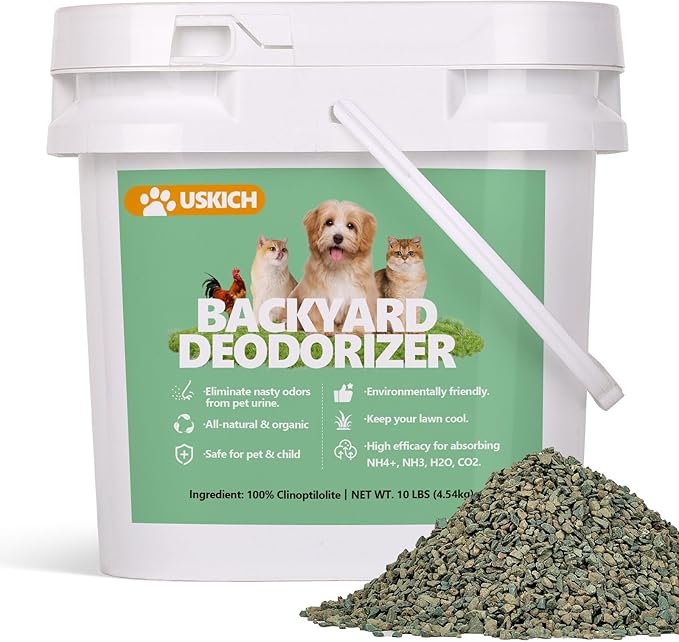 Backyard Deodorizer,10 lbs Yard Odor Eliminator,Eliminates Stool and Urine Odor on Potty Patches,Artificial Turf,Grass,Lawns,Patios,Concrete&Playgrounds-Cat Litter Box Odor Eliminator & Freshener