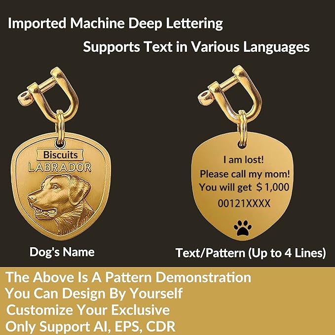 Vintage Pure Copper Pet ID Tags,Personalized Dog Tags,Three-Dimensional Relief Pet Pattern,Lettering on The Front and Back,Custom Pet Tags (A24-Dachshund)