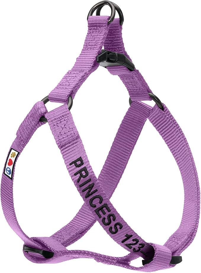 Pawtitas Personalized Dog & Puppy Harness Medium Orchid Custom ID Tag Adjustable No Pull Vest