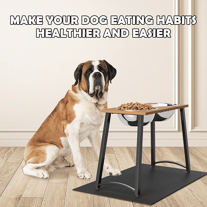 TIDANT Elevated Dog Bowls for Large Dogs, Extra Large Breed, with Spill Proof Mat, Two 3000ML(13CUPS) Food & Water Bowls, Stable Raised Bowl, 18.1" Tall Dog Bowl Stand for XX Large Dogs