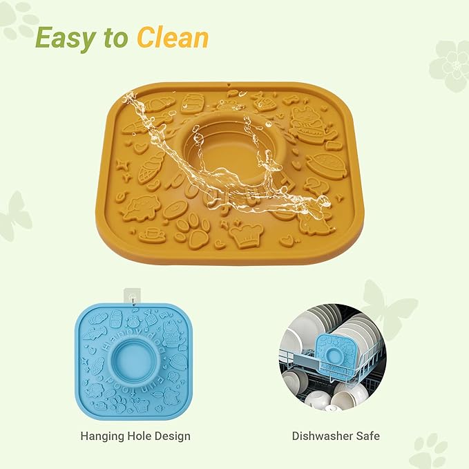 Silicone Volcano Lick Mat for Dogs with Suction - Dog Cat Lict Mat to Keep Them Busy - Puppy Lick Mat for Anxiety Relief (Green and Dusk)