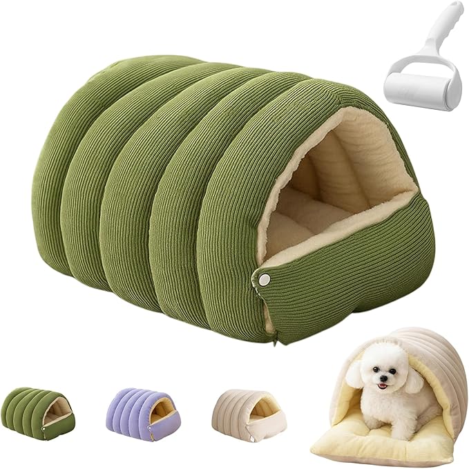 Cat Cave Bed, Cat Winter Cave, Cute Cats Beds for Indoor, Disassembled Design for Easier Cleaning, with Hair Remover, Suitable for Cats and Small Dogs