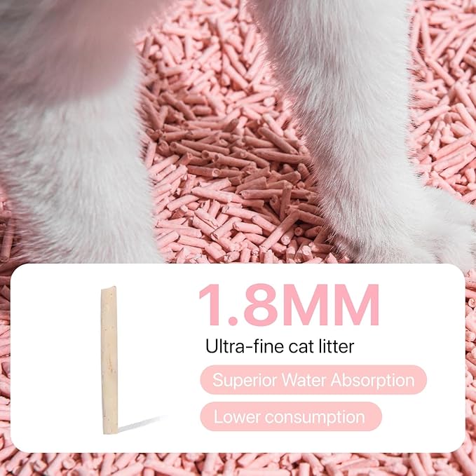Michu Tofu Cat Litter Gen3 – 100% Natural & Biodegradable Clumping Formula, Fast-Clumping, Odor-Control, Flushable, Low-Tracking, Dust-Free – Value Box, 2 Boxes=22 lb, Peach