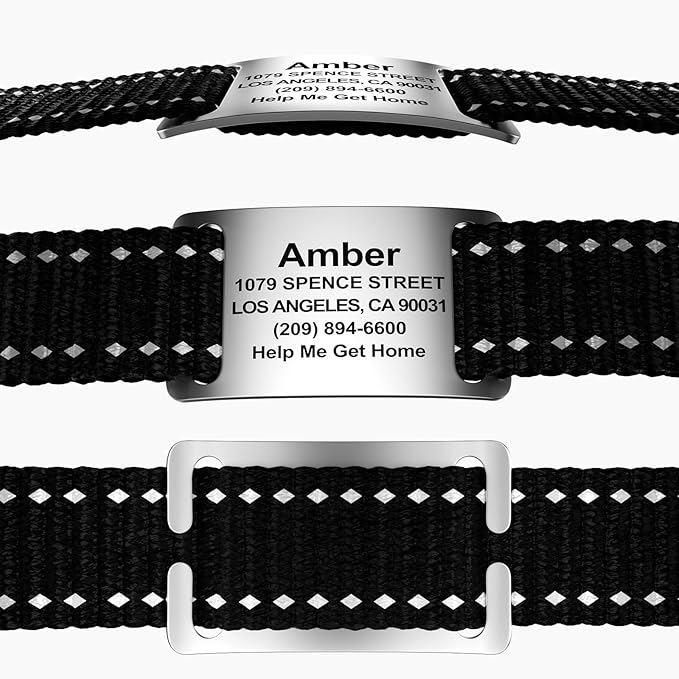 Text ONLY Dog Tags Personalized for Pets Cats Custom ID Laser Deep Engraving Stainless Steel Ultra Durable Up to 5 Text Inputs, Polished Curved Rectangular Arch, Large for 1" Collars