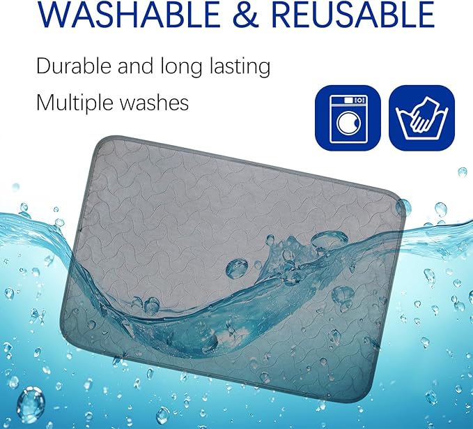 Gentle Purr Washable Dog Pee Pads 24 x 36, 2-Pack Reusable Puppy Pads, 4-Layer Ultra Absorbent Potty Training Pads for Dogs, Non-Slip Leakproof Dog Mats for Indoor Use