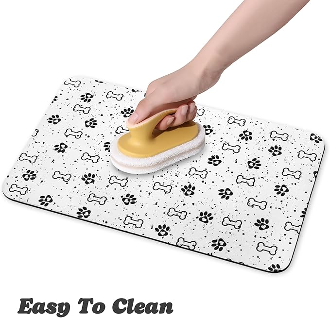 Dog Food Mats,Cat Absorbent Water Bowl Feeding Mats Pet Placemats for Food and Water Spot 24 * 32 inch