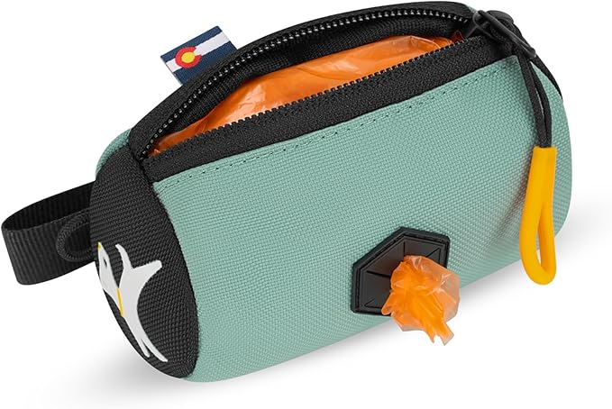 OllyDog Scoop Pick Up | Dog Poop Bag Holder | Lightweight & Water-Resistant Dispenser | Leash Attachment for Hands-Free Carry | Fits Standard Waste Bag Rolls (Surf)