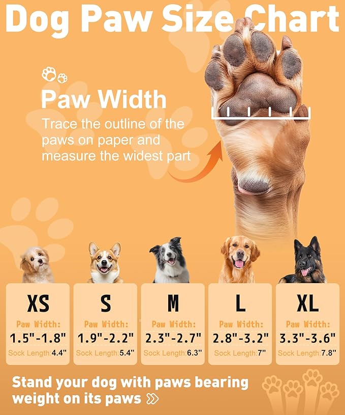 TwoAnt Non Slip Dog Socks with Grips, Dog Sock to Prevent Licking Paw for Senior Dogs, Dog Shoes for Hardwood Floors and Enhancing Traction, Paw Protector - Fits Small, Medium, Large Dogs - XL