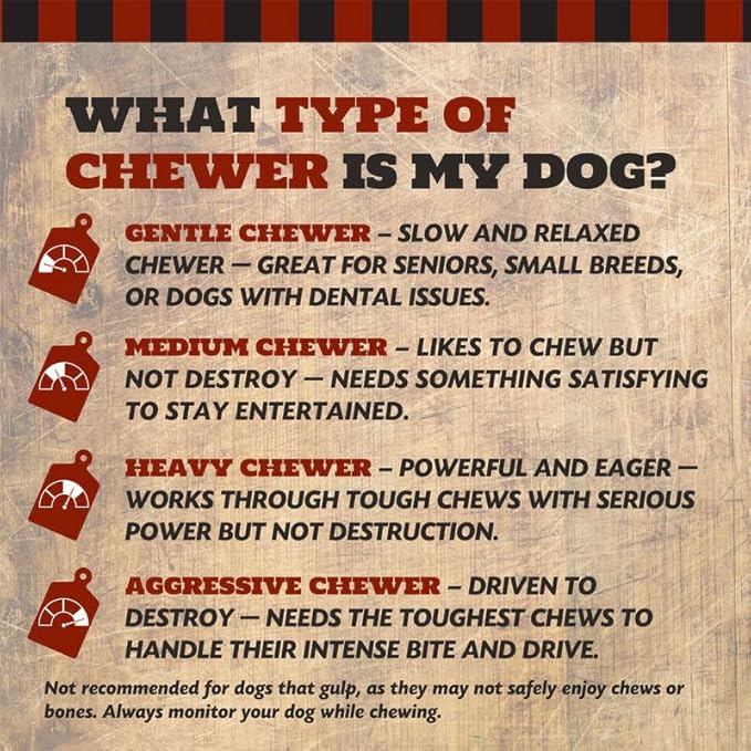 4" Beef Marrow Dog Bones for Aggressive Chewers, Medium Breed Dog Treat, with Collagen, Natural, Tough, Chew Toy, Made in The USA, 6 Count