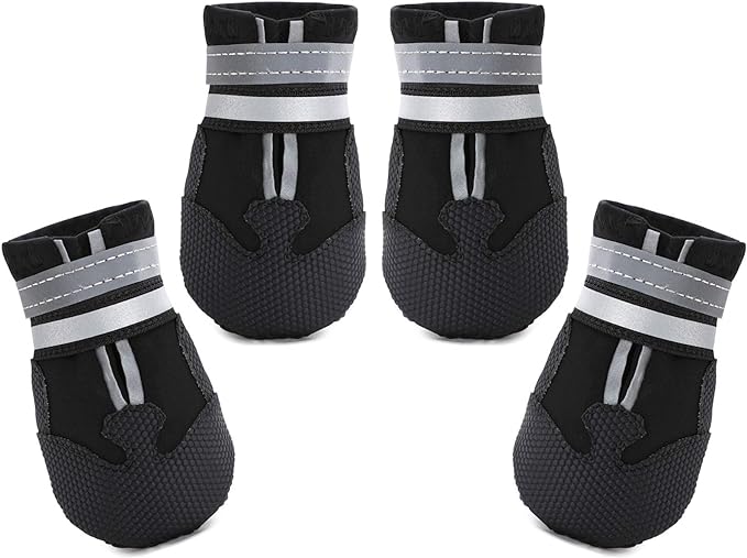 Dimicoo Water-Resistant Dog Boots for Medium Large Dogs,Non-Slip Dog Shoes for Winter Snow,Lightweight Paw Protector for Cold Pavement,Soft Dog Booties for Outdoor Walking Indoor Hardfloors