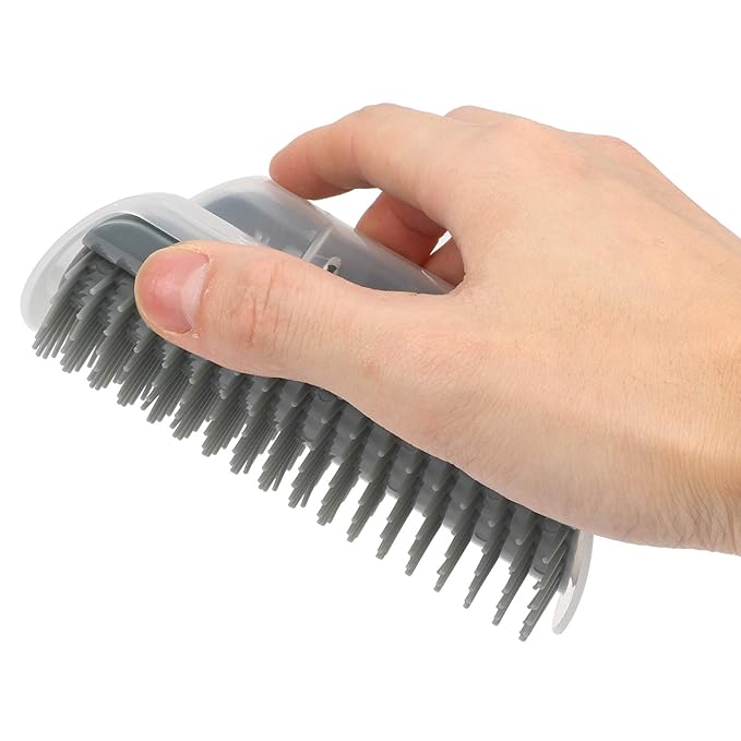 Cat Self Groomer Massage Comb, Soft Plastic Brush for Wall or Corner Mount, 5x3.3 Inch - Durable Hair Removal, Easy Cleaning, Comfortable Self - Grooming for Cats