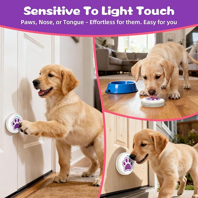 ChunHee Dog Door Bells - Dog Potty Training Bell with 28 Ringtones & Adjustable Volume (0-115dB) | Chew-Proof Dog Doorbells for Teach Puppies to Signal Go Outside, Easy Dog Training Bells for Door