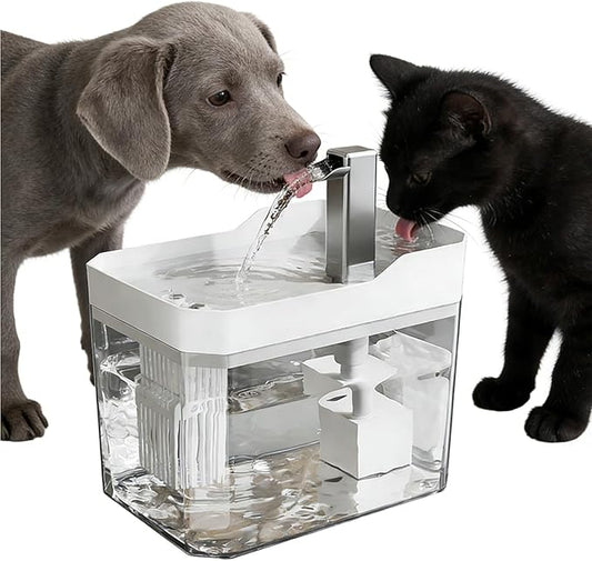 Automatic Cat Fountain, 1.5L Smart Waterer, 6.54x4.52x4.72 Inches Feeders with Sensing Feature, Easy Clean Drinking Bowl, Indoor Device with Compact Design, Pet Accessory for Home Dorms and Apartment