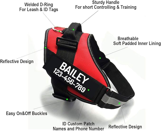 PawPawify Custom No Pull Dog Harness with Name and Phone Number, Heavy Duty Personalized Pet Vest to Prevent Tugging, Pulling, or Choking, Training and Walking (Camouflage Red, S (10-19LBS))