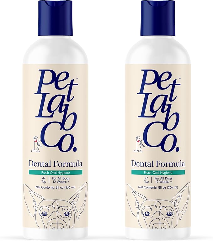 PetLab Co. Cat and Dog Dental Formula, Keep Dog Breath Fresh and Teeth Clean, Supports Gum Health - Water Additive Dental Care Targets Tartar, Pack of 2 - Packaging May Vary
