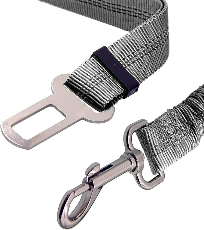 Yiaizhuo 2 Dog Car Harness Seatbelt Seat Belt Leash Travel Accessories Bungee Anti Shock Pet Cat Adjustable Lead Clip Safety Seats Belts Grey