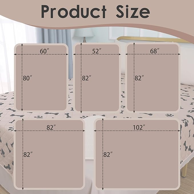 Waterproof Blankets for Dogs - NANBOWANG Dog Bed Covers for Large Dogs, Water Absorb Training Pads (8682 Beige)