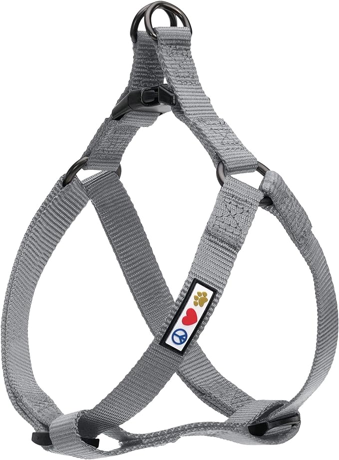 Pawtitas Solid Step-in Dog Harness – Adjustable No-Pull Vest for Puppies to Seniors, Safe & Comfortable XS Grey