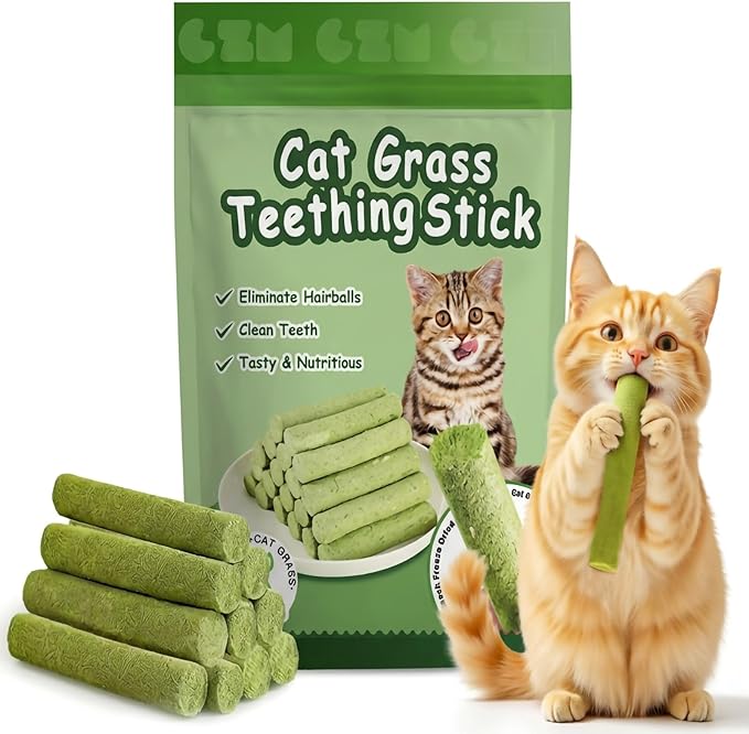 GREMBEB 6Pack Cat Toys Cats Grass Treat Catnip Toy with Silvervine for Indoor Kitten Toys Wood Kitty Chew Rope Grass Sticks for Teeth Cleaning Kitten Snack for Catnip Dental Care Self Play