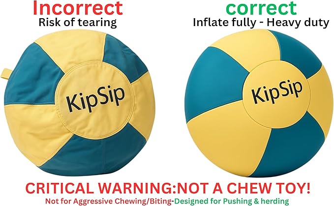Herding Ball for Dogs – 18” Dog Training Ball with Handles for Medium & Large Breeds – Non-Chew Interactive Toy for Aussies, Heelers & Collies – Outdoor Exercise & Mental Stimulation Toy
