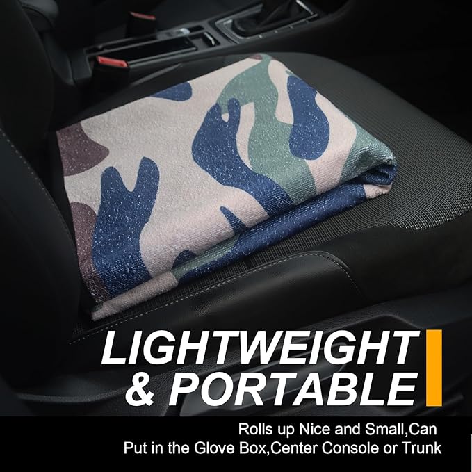 LoyaGour Back Seat Cover for Car Trucks Van SUV,Waterproof Rear Bench Towel Seat Covers for Dogs and Kids,Automotive Backseat Protector (Camouflage)