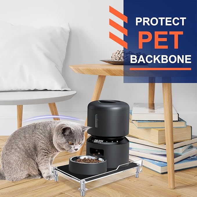 Beautyflier Raised Dog Feeder Stand Elevated Holder for Automatic Cat & Dog Feeders Pet Water Bowl Dispenser Stand Adjustable Fits Small Jugs Holds 5KG, Black (Holder ONLY)