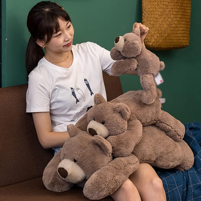 ronivia Weighted Stuffed Animals, Weighted Bear Stuffed Animal Toy Cute Brown Bear Plush Pillow Weighted Plush Animals Toy, 11.8"