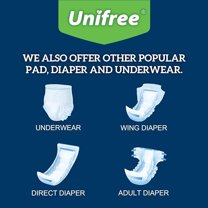 Unifree Disposable Underpads, Bed Pads, Incontinence Pad, Super Absorbent, 40 Count, Blue (XXL 36x36 Inch)