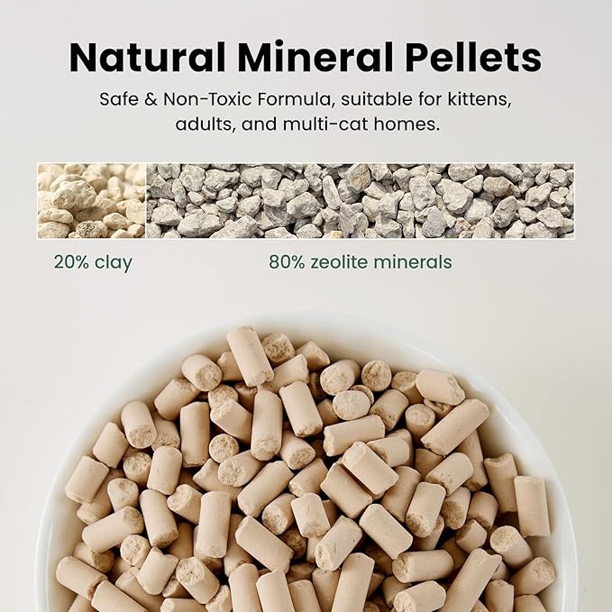 Gardner Pet Cat Litter Pellets Work in Double-Layer Litter Boxes Natural Mineral Formula with Odor Control, Low Dust & Low Tracking, Non-Clumping Cat Litter, Lightweight & Safe(3.5LBS)