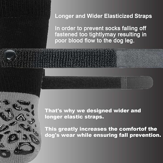 Premium Non-Slip Dog Socks for Hardwood Floors - Extra-Thick Grip That Works Even When Twisted - Prevents Licking, Slipping, and Great for Dog Paw Protection - (Size X-Small) (X-Small)