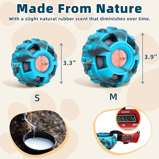 Dog Enrichment Toys to Keep Them Busy-Interactive Dog Toys for Small Dogs-Freeze Treat Dispensing, Dog Toys to Reduce Boredom & Anxiety Relief, Puppy Gift,Natural Rubber &Dishwasher Safe,Blue,S